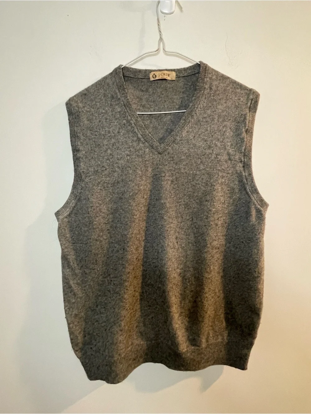 J. Crew gray cotton-cashmere sweater vest L